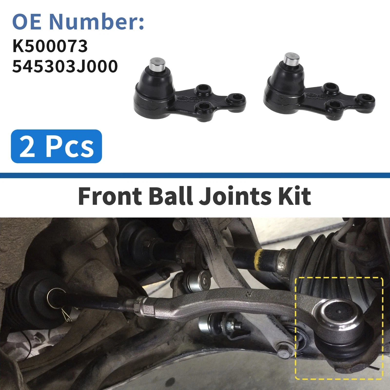 2 Pcs Front Lower Ball Joints Replacement for Hyundai Veracruz (2007–2012)