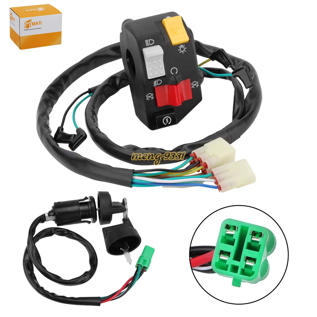 Handlebar Switch & Ignition Key Switch for Honda TRX400X TRX400EX (2004–2009)