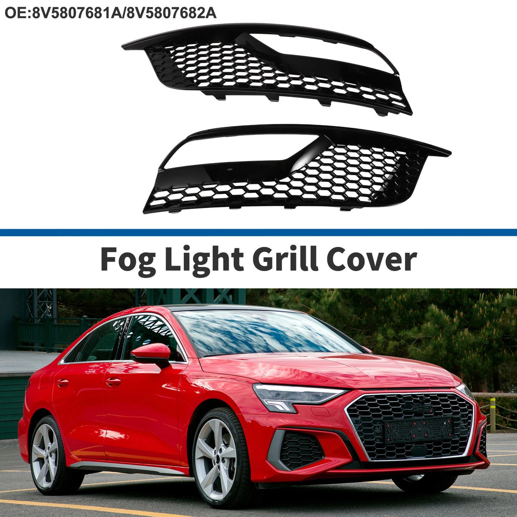 Fog Light Grille Pair Front Left Right Replacement for Audi A3 (2013–2016)