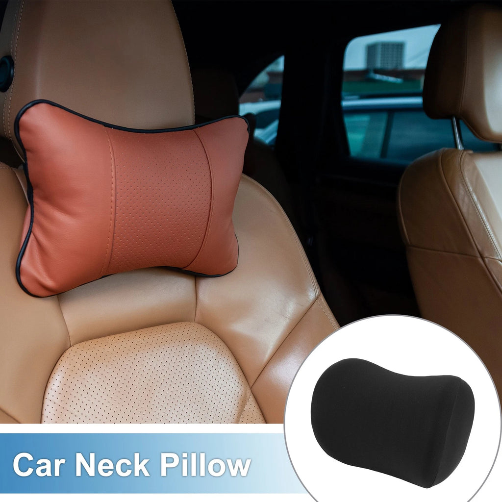 Neck Pillow for Car Seat Headrest (Polyester Memory Foam, Black)