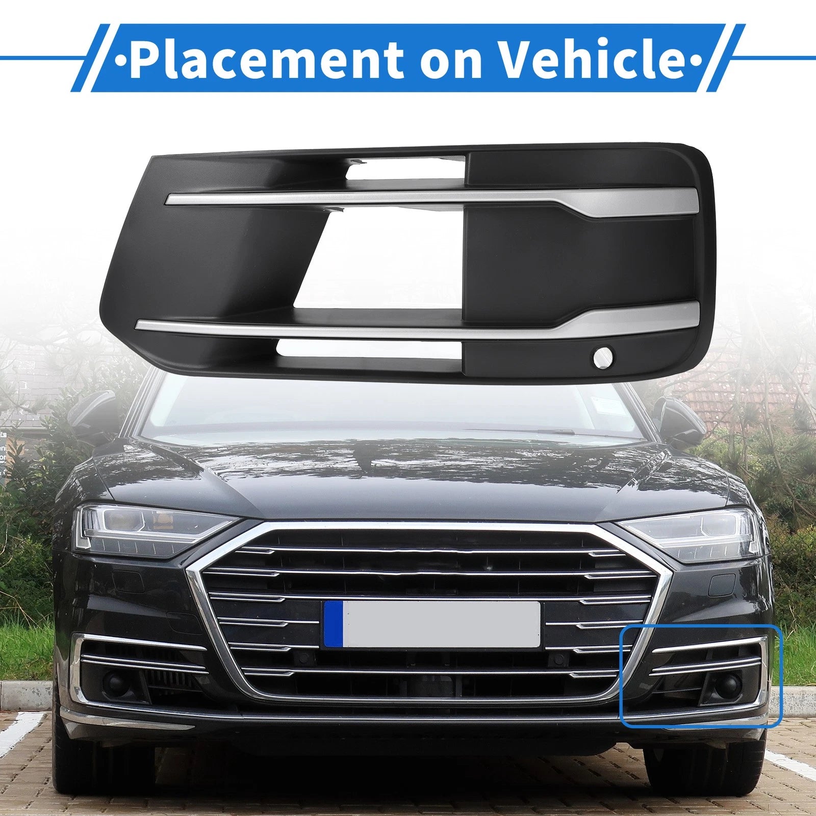 Front Left Fog Light Grille Replacement for Audi Q7 (2016–2020)