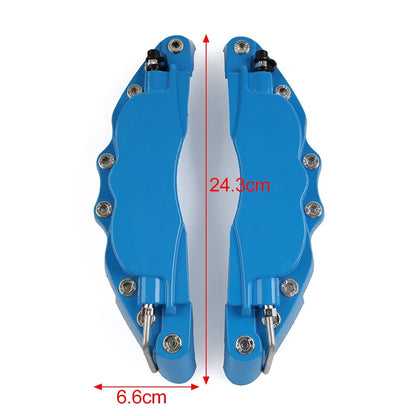 2X Blue Metal Style Disc Brake Caliper Covers for Universal Fit (All Years)