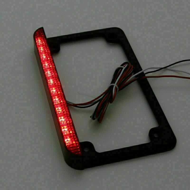 6" LED License Plate Frame with Tail Brake Light for Universal Motorcycle