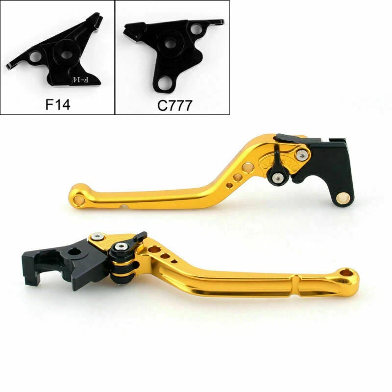 Long Brake Clutch Levers for Yamaha FJR 1300 (2003) & Buell 1125R 1125CR Gold T9