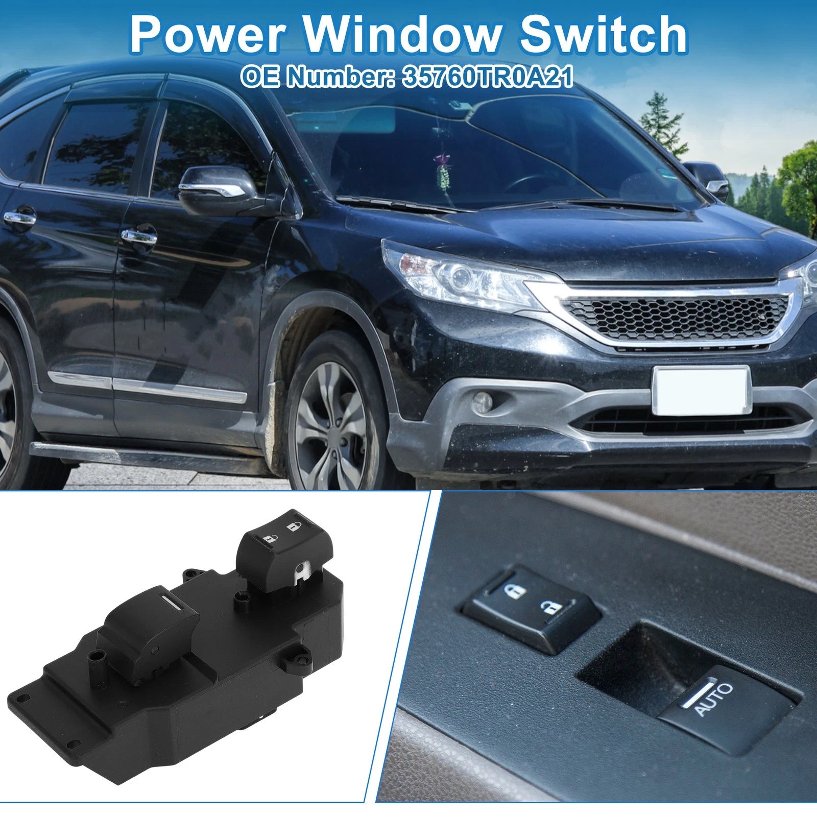 Front Passenger Side Power Window Switch Replacement for Honda CR-V (2012–2016)