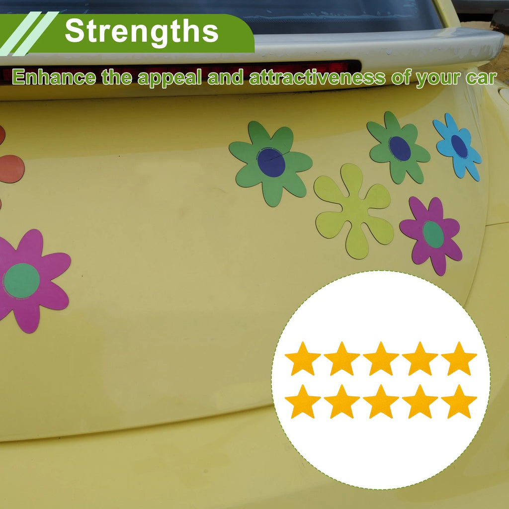 Reflective Bumper Decal for - Yellow Pentagram Grid