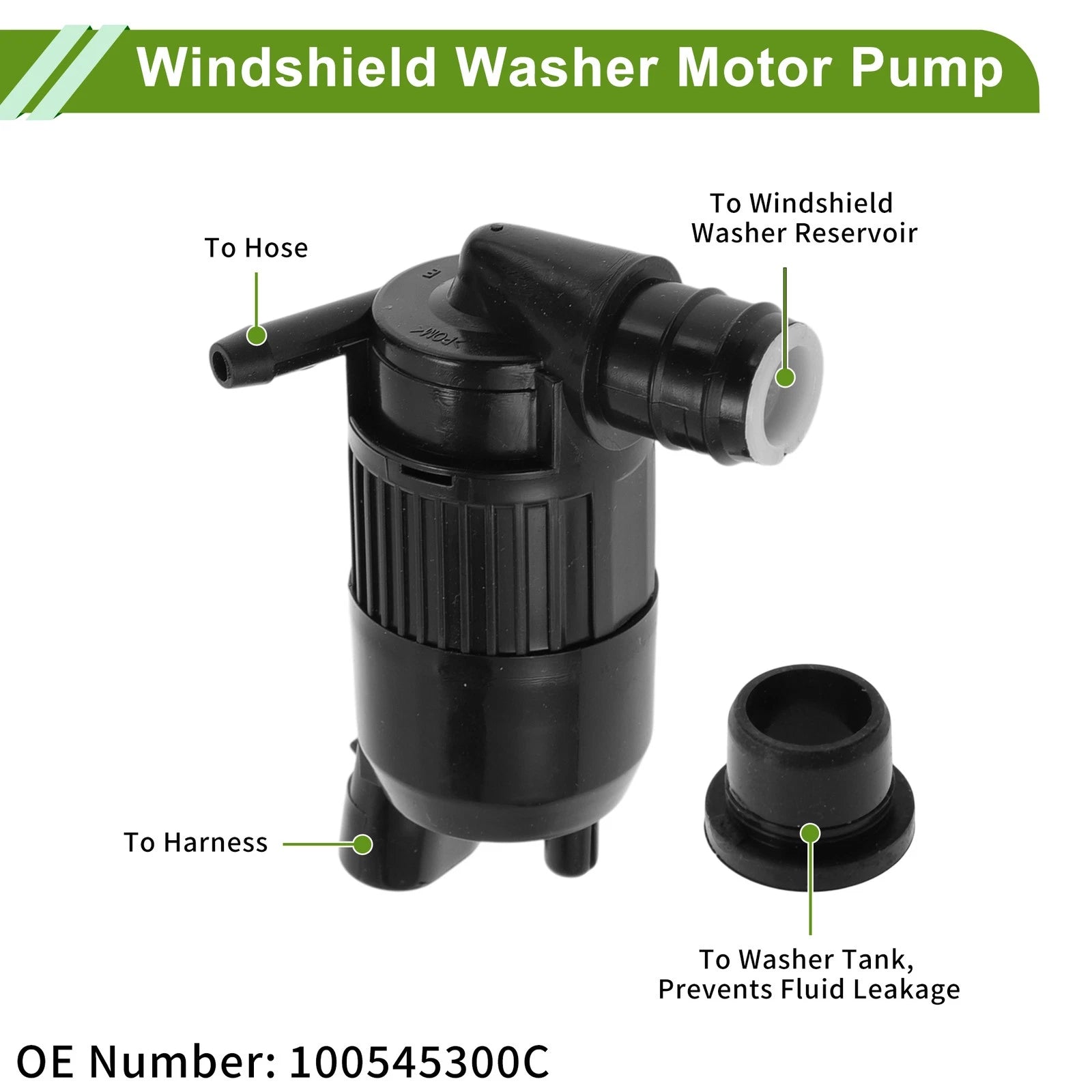 Windshield Washer Pump with Grommet for Tesla Model S (2016–2021) No.100545300C