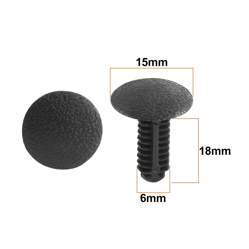 22 Pcs Black Plastic Push-Type Fasteners for Ford