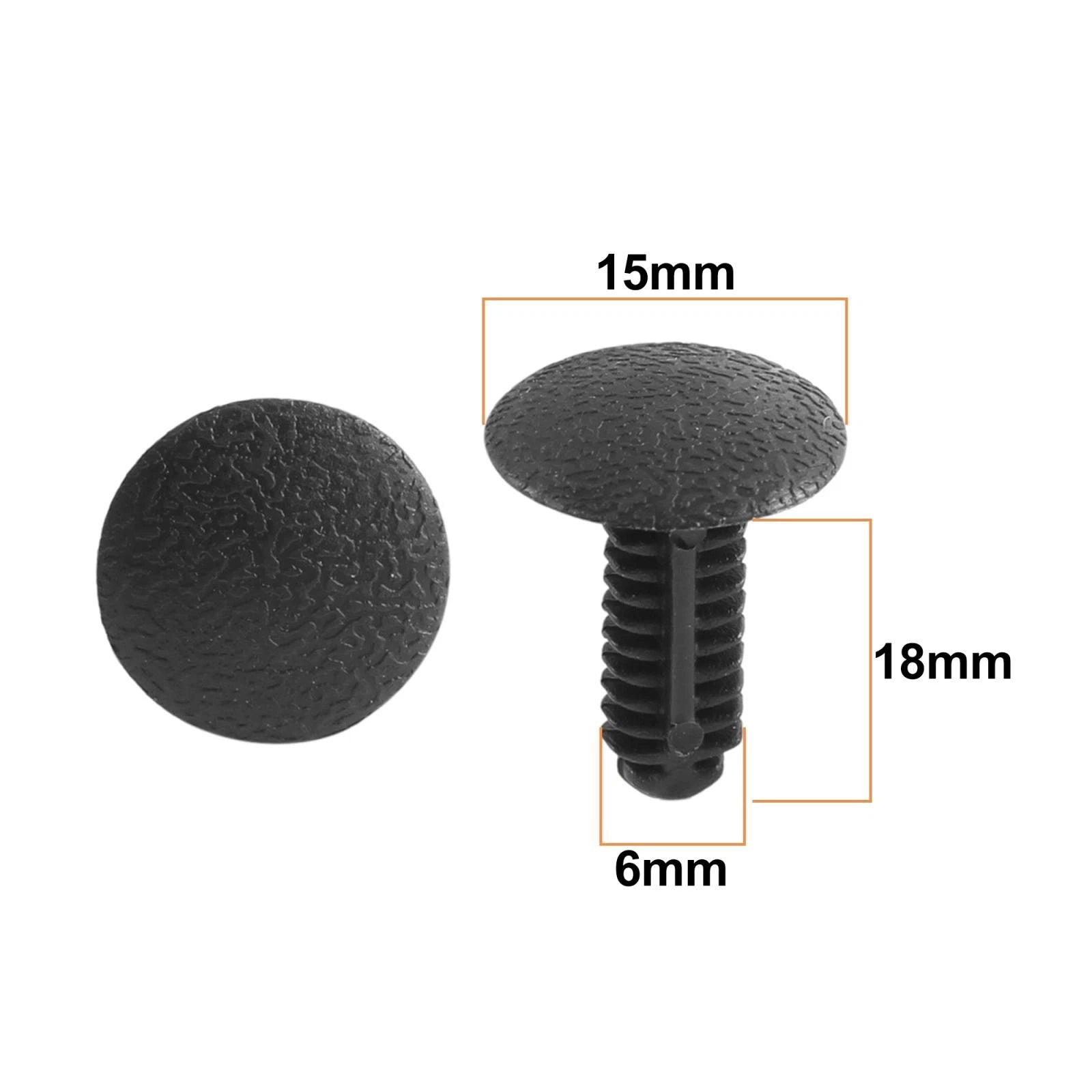 22 Pcs Black Plastic Push-Type Fasteners for Ford