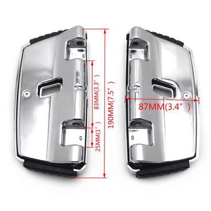 Black Hana Square Passenger Footboard for Harley Touring Road King (1986–2019)