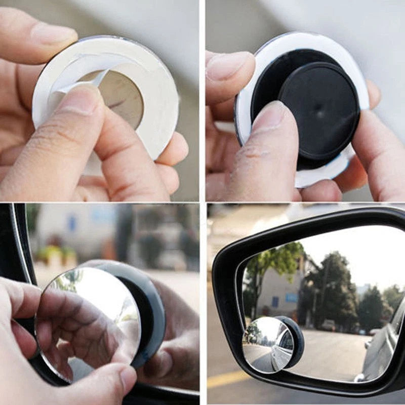 2Pcs Car Auto° Wide Angle Convex Rear Side View Blind for spot Mirror