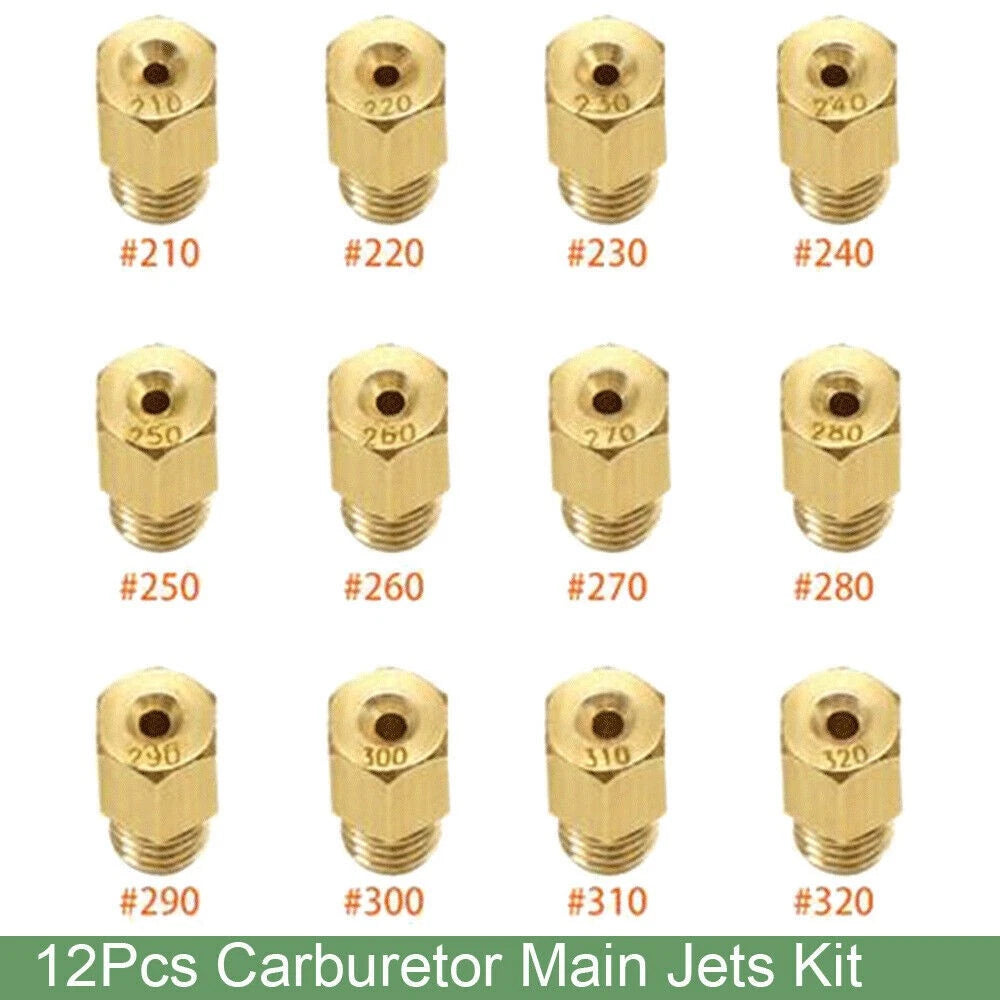 12Pcs Main Jet Set for Mikuni VM TM TMX Carburetor (#210-260, 270-320)