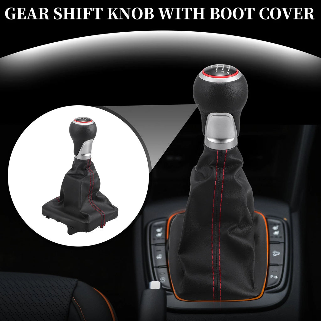 6 Speed Manual Shift Knob with Boot Cover for Audi A6 (2004–2008)
