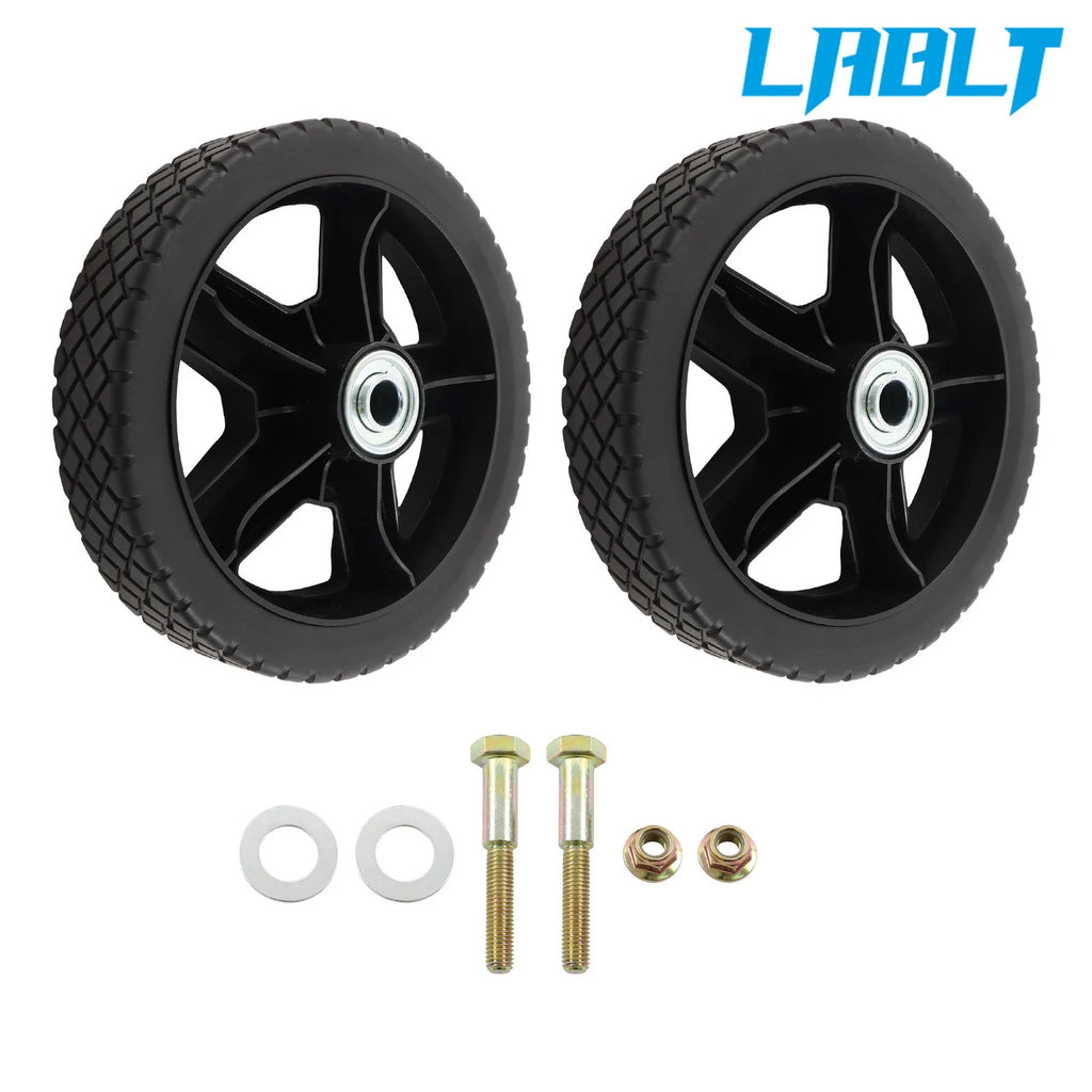 2X 7 Inch Lawn Mower Wheels Kit for Cart Push Mower (LABLT)
