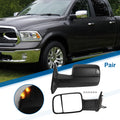Tow Mirrors Left Right for Dodge Ram 1500 2009-2018 Turn Signal Black 1Pair