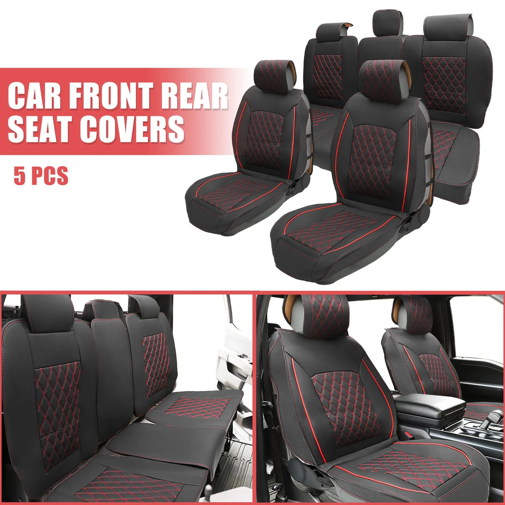 Front and Rear Seat Covers Pad Kit for Dodge Ram 1500 (2009–2023)