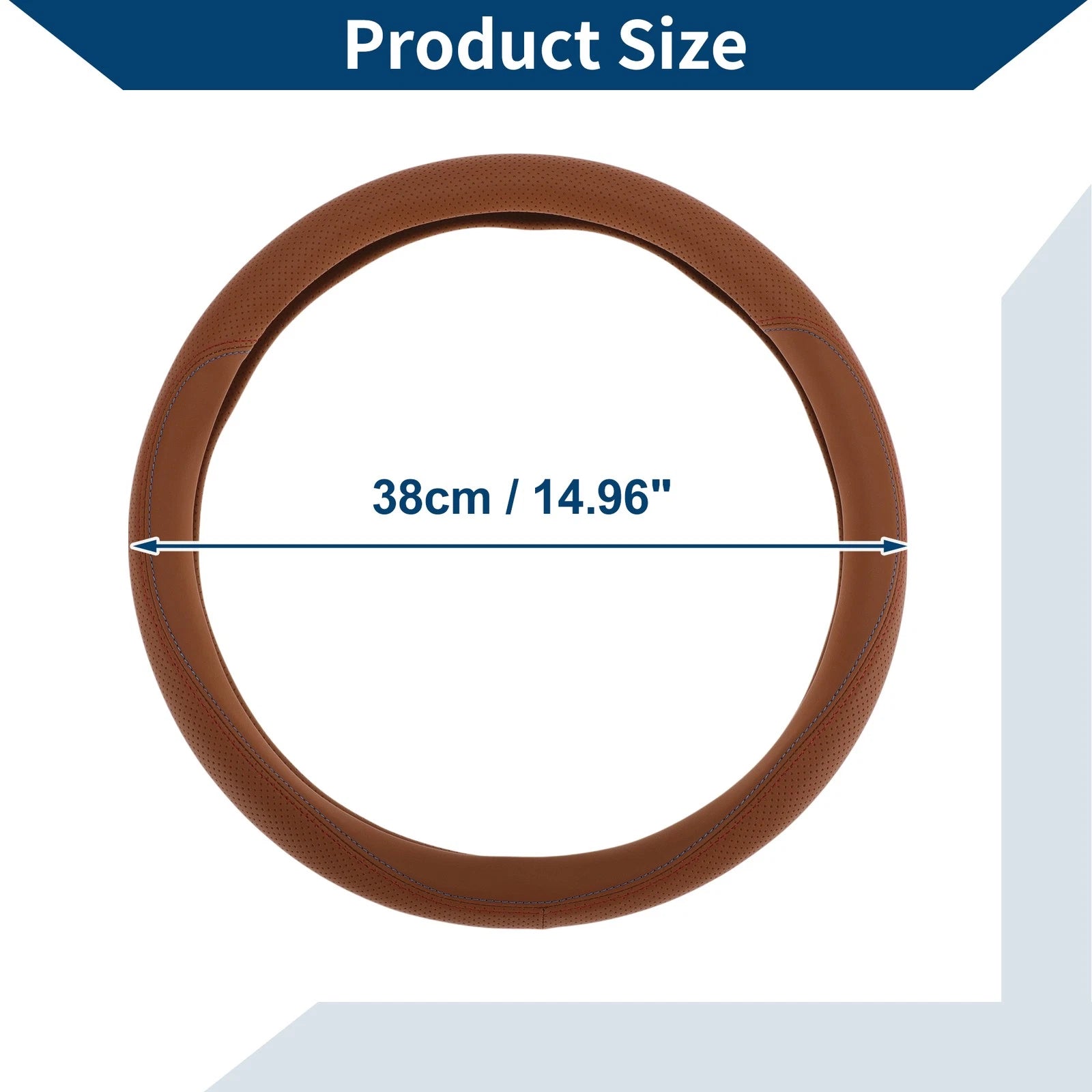 Rubber Steering Wheel Cover for Universal Fit (14.96")
