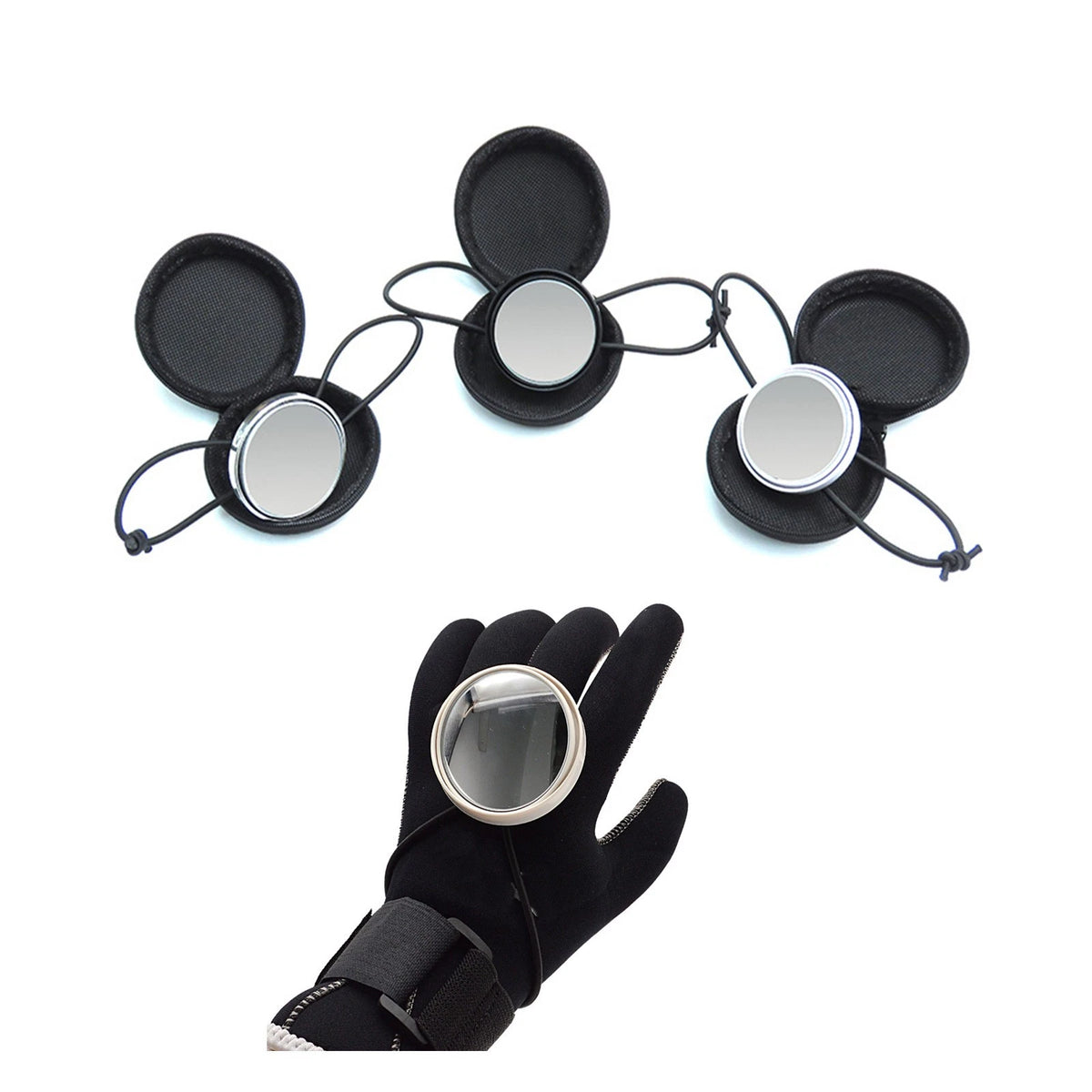 Adjustable Strap Scuba Diving Wrist Mirror for Underwater Activities