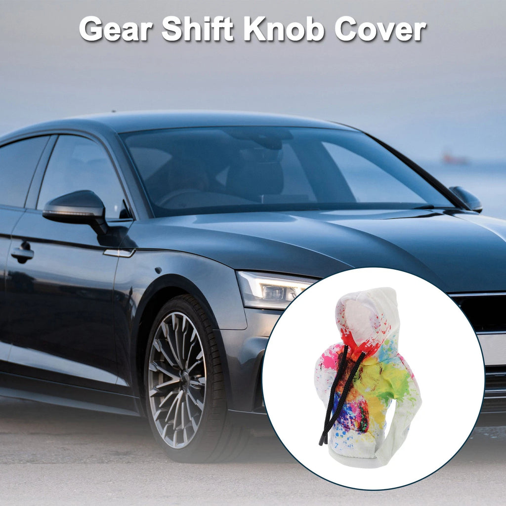 Gear Shift Knob Cover for Universal Car (Colorful White Polyester)