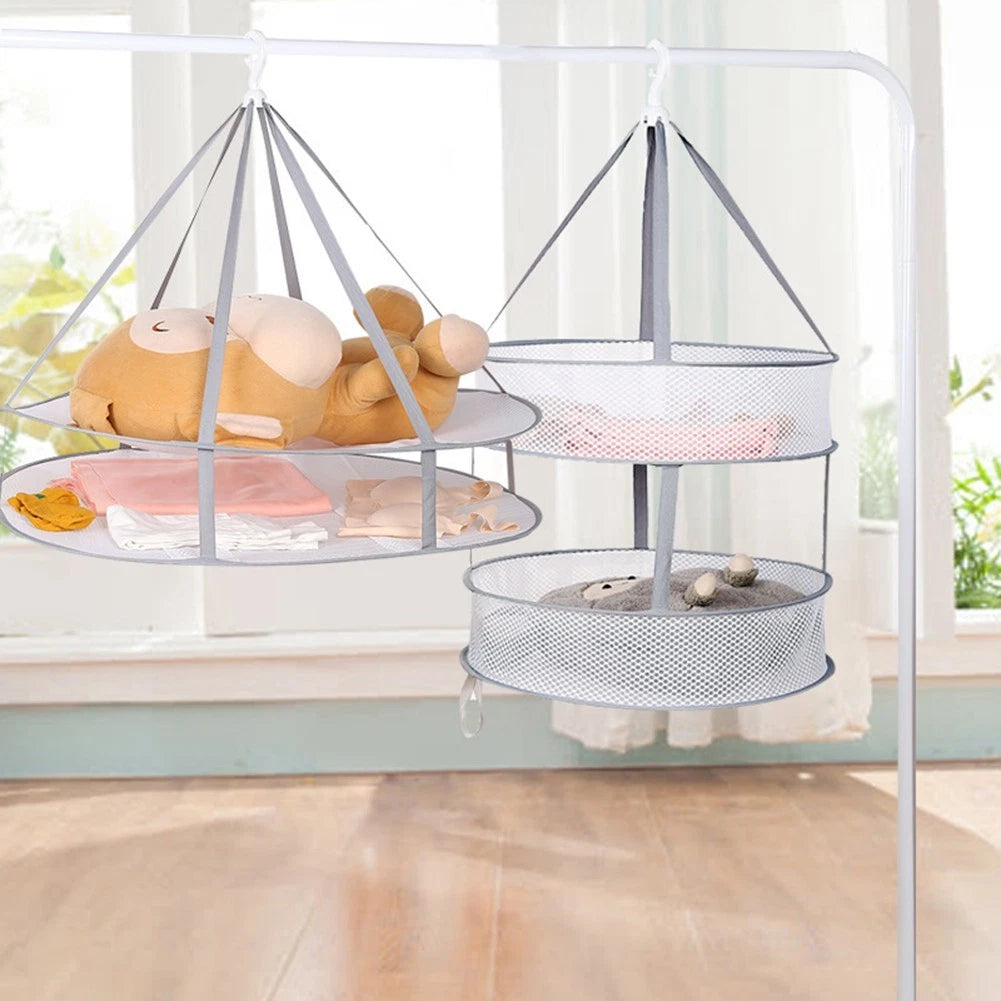 Double-Layer Drying Basket for Indoor Outdoor Use
