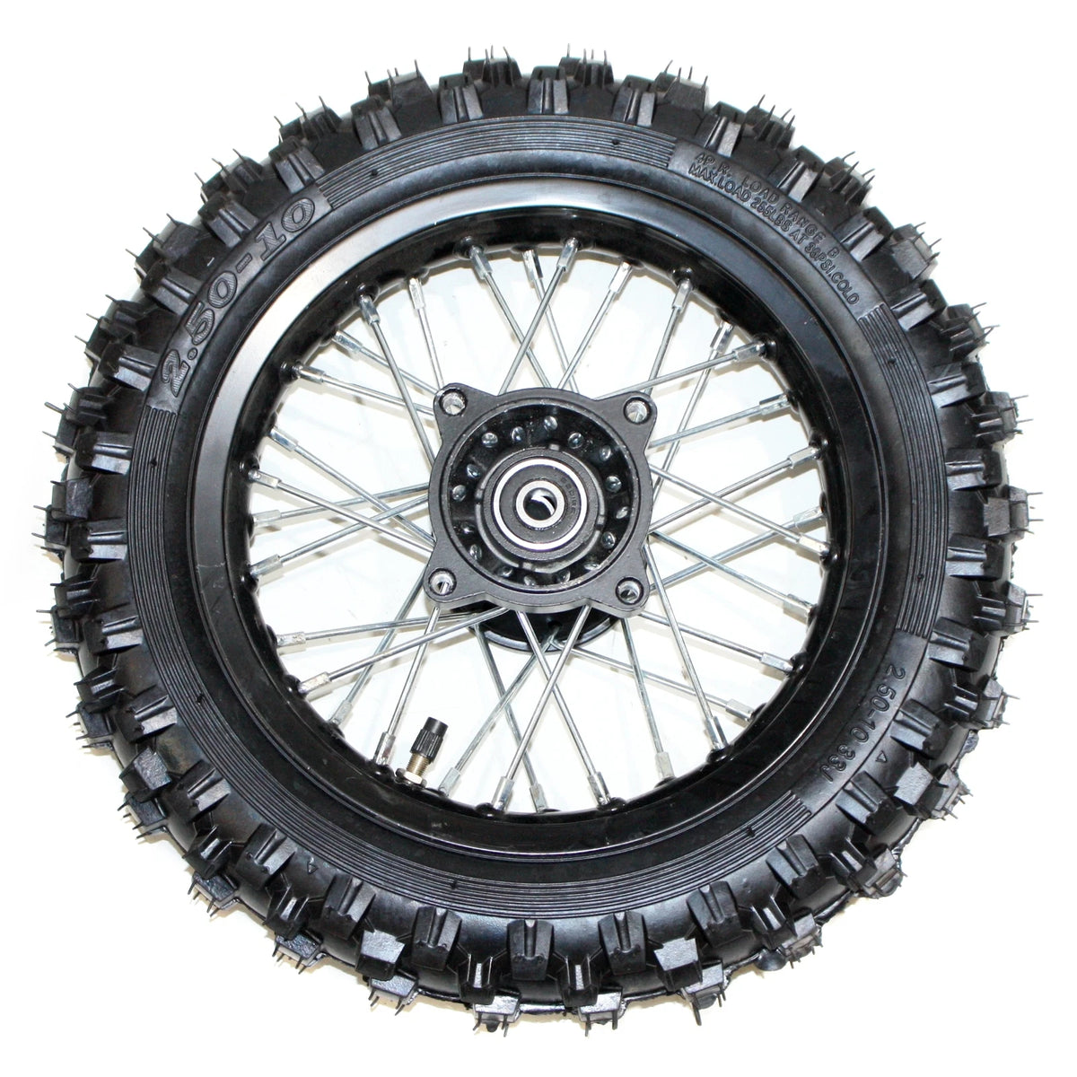 2.50-10 Front Wheel Rim + Knobby Tire for PIT PRO Dirt Bike (10")