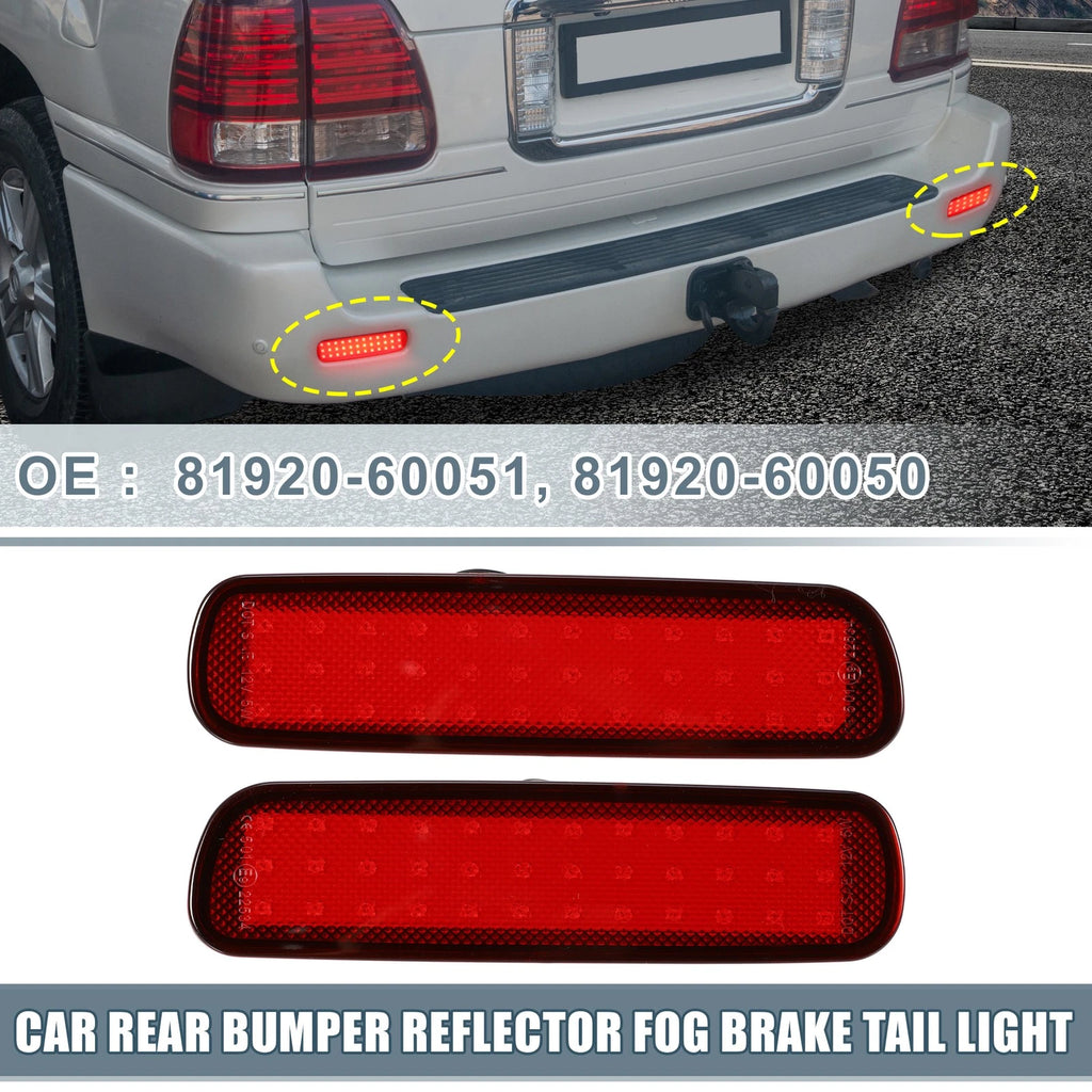 2pcs Rear Bumper Reflector LED Brake Tail Light for Lexus LX470 (1998–2007)