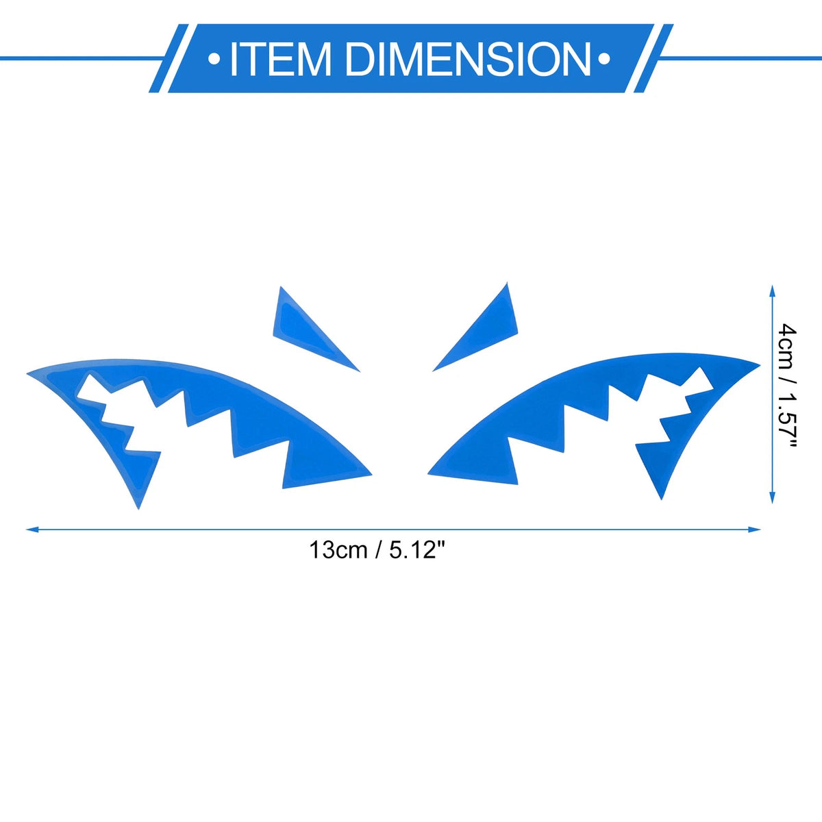 Reflective Bumper Decal for - Blue Shark Mouth