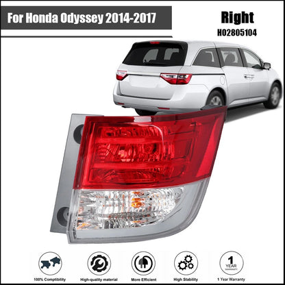 Red Clear Tail Light Brake Lamp Outer Passenger Side for Honda Odyssey (2014–2017)
