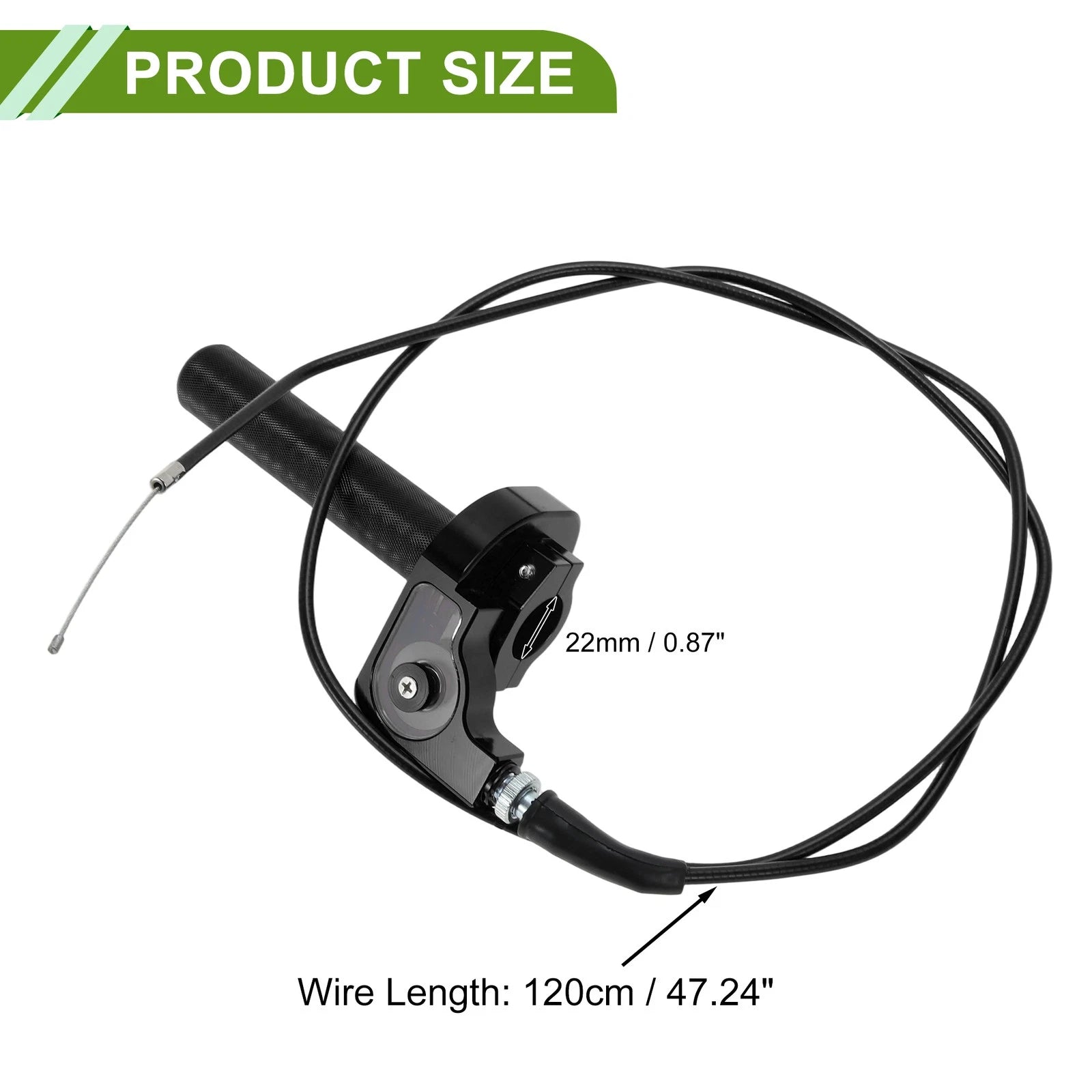 22mm Throttle Grip for Dirt Bikes Pit Bikes Mini Bikes (49CC-125CC) Black