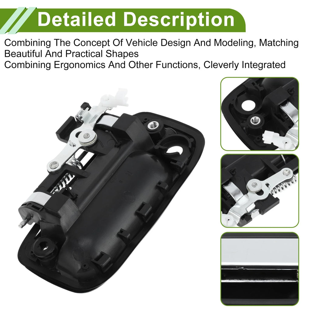 Exterior Door Handle Front Right Replacement for Toyota Black Silver (2007–2014)