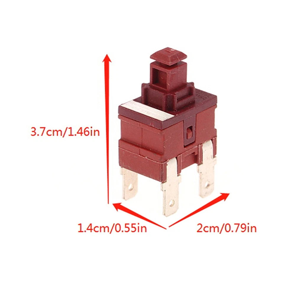 Self-Locking Push Button Power Switch for P12-2 (8A 250VAC)
