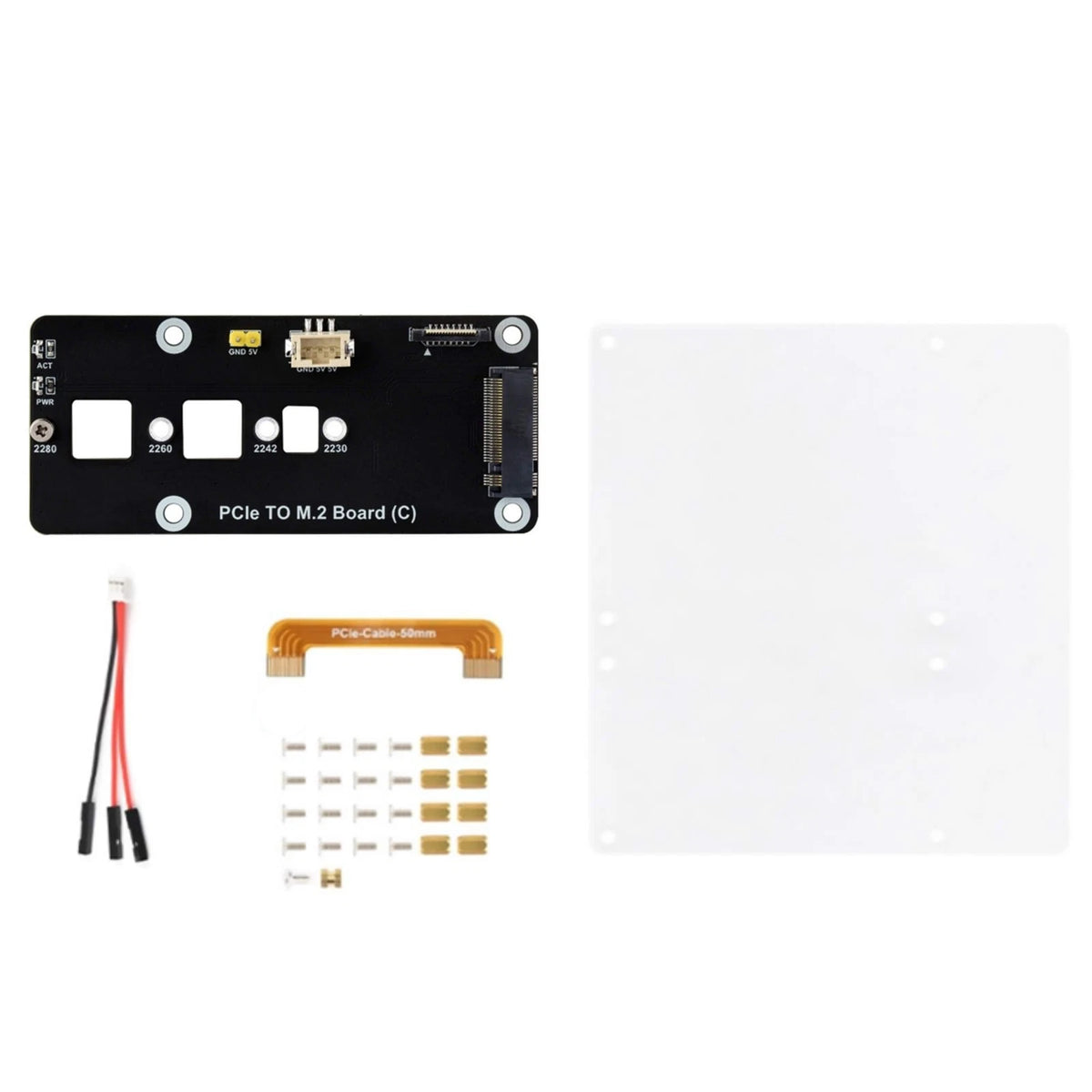 NVMe PCIe to M.2 SSD Adapter for Raspberry Pi 5 (Gen 2, Gen 3)