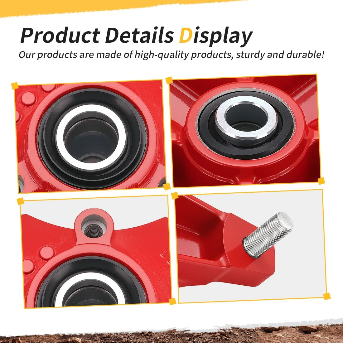 Front Red Wheel Hub & Brake Disc for Honda TRX250X (2009–2020), TRX400X (2009, 2012–2014)
