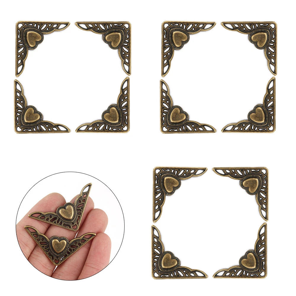 12x Corner Protectors for Antique Scrapbook Jewelry Box