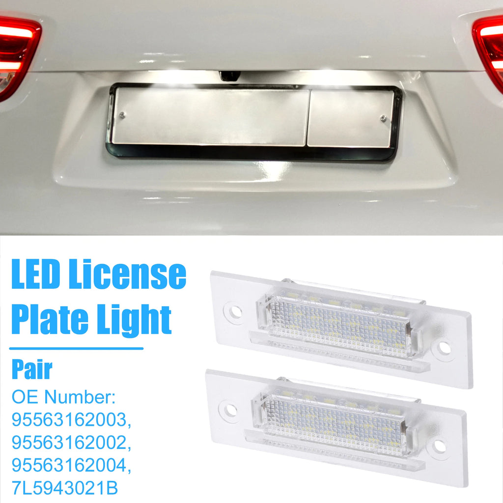2X 6500K White LED License Plate Light for Porsche Boxster (1999–2004)