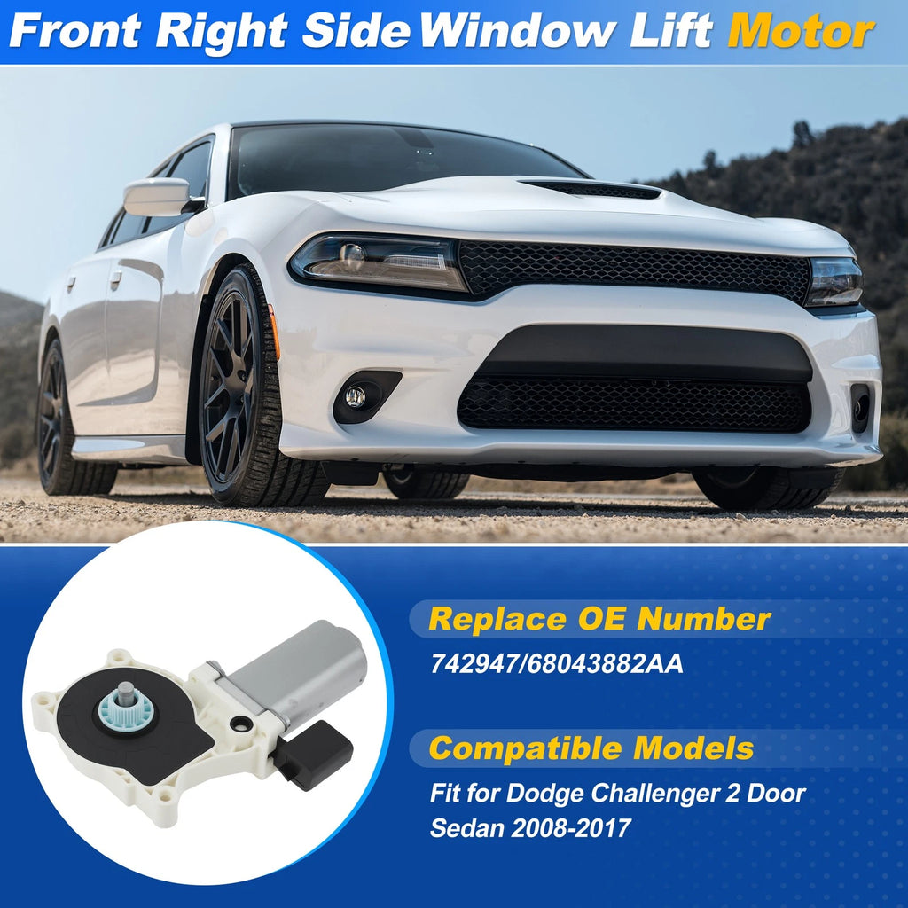 Power Window Motor Front Right Replacement for Dodge Challenger 2 Door (2008–2017)
