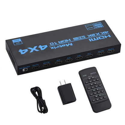 4x4 HDMI Matrix Switch for 4K with EDID Extractor & IR Remote Control