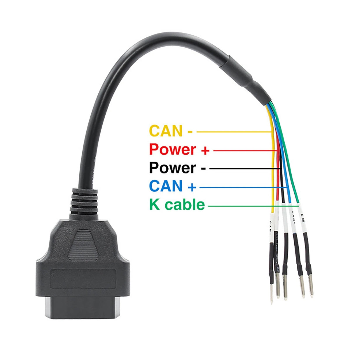 16 Pin OBD2 Female Connector Cable for Car Diagnostic Tools