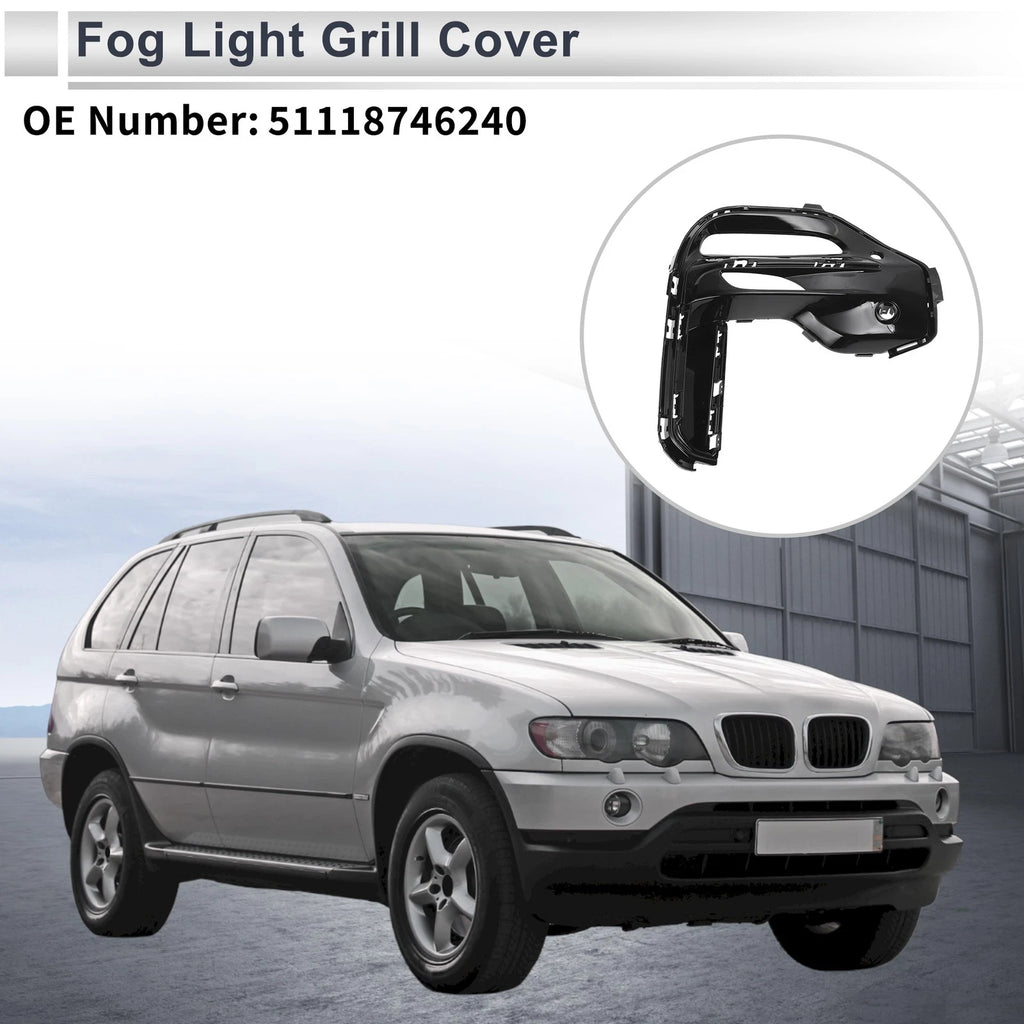 Front Right Fog Light Grill Replacement for BMW X5 (2019–2022) Black