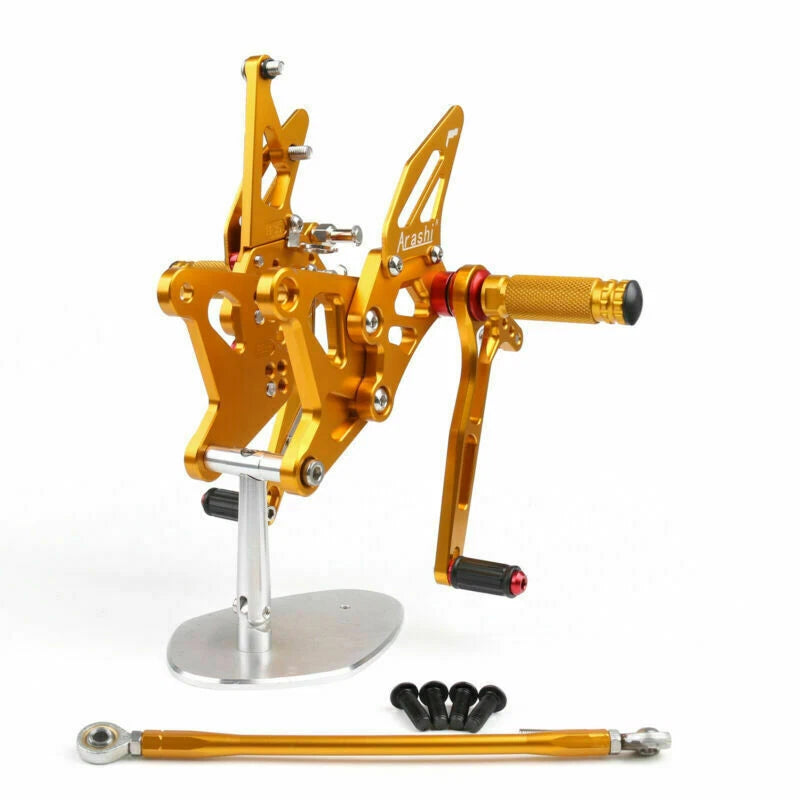 Rearsets Footpegs Pedals for Kawasaki ZX636C ZX-6R Ninja (2005–2006) Gold T9
