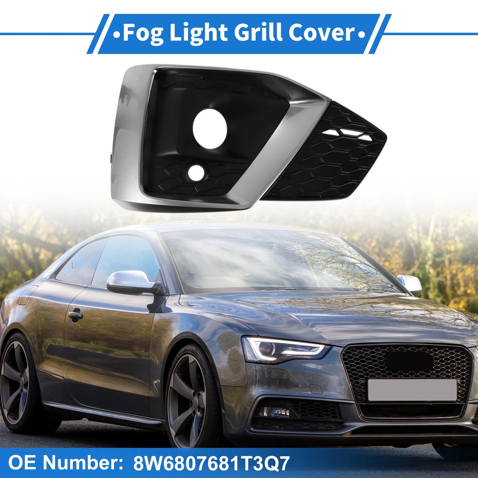 Front Left Fog Light Grill Replacement for Audi A5 (2021–2023)