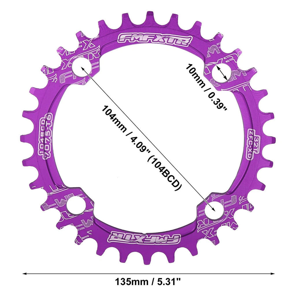 Narrow Wide Chainring 104mm 32 Teeth for Bicycle Crankset (2010–2018)