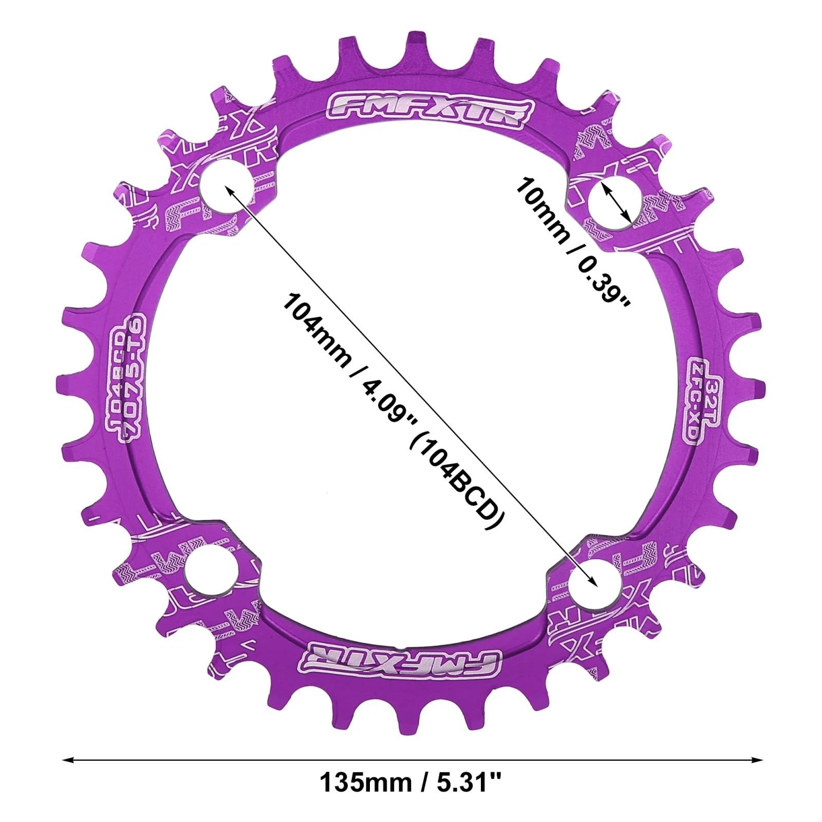 Narrow Wide Chainring 104mm 32 Teeth for Bicycle Crankset (2010–2018)