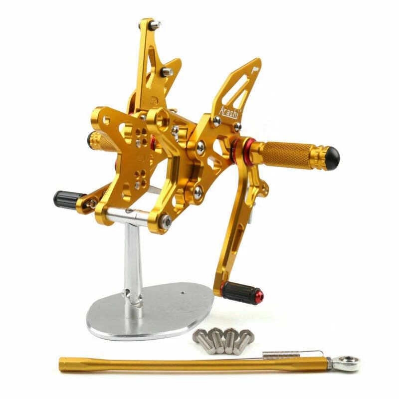 Rearsets Footpegs Pedals for Kawasaki ZX-6R Ninja (2009–2020) Gold T9