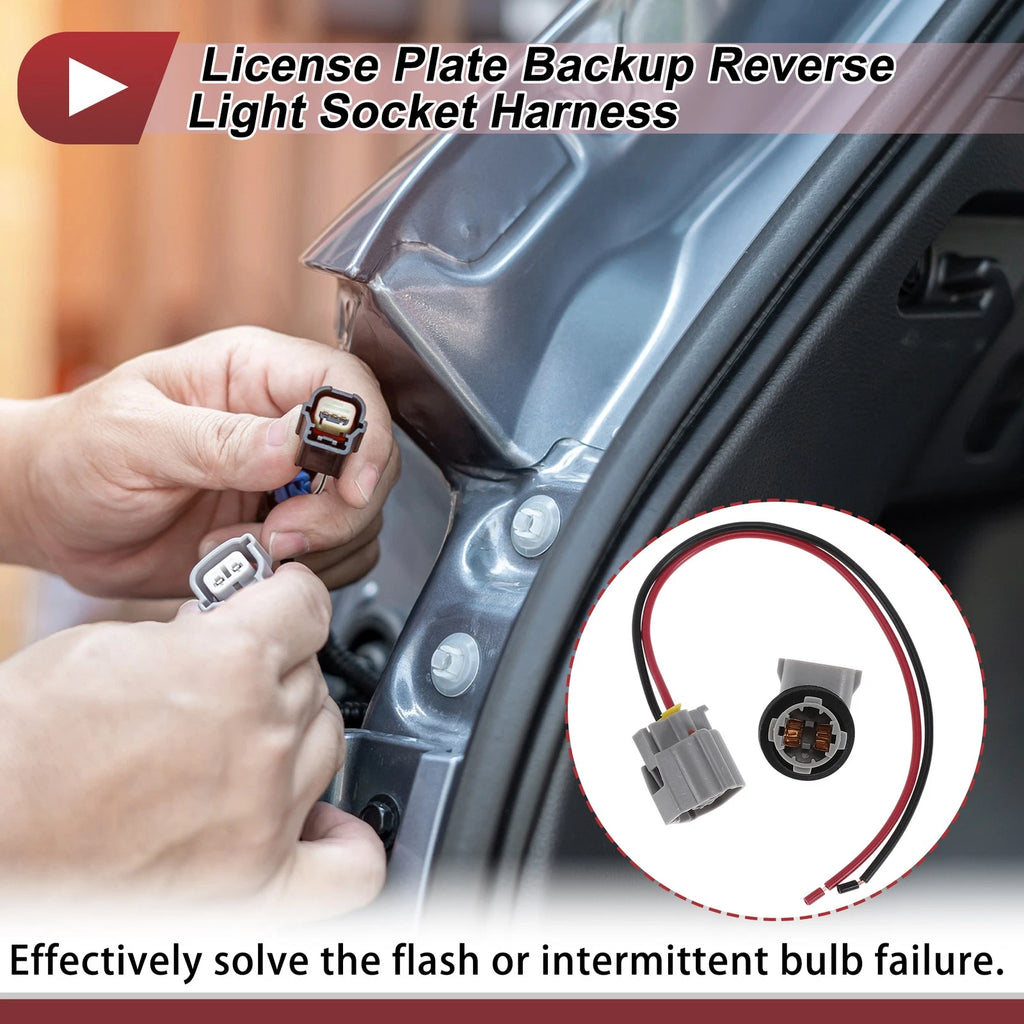 Backup Reverse Lamp License Plate Light Bulb Socket Wiring for Toyota Corolla (2005–2019)