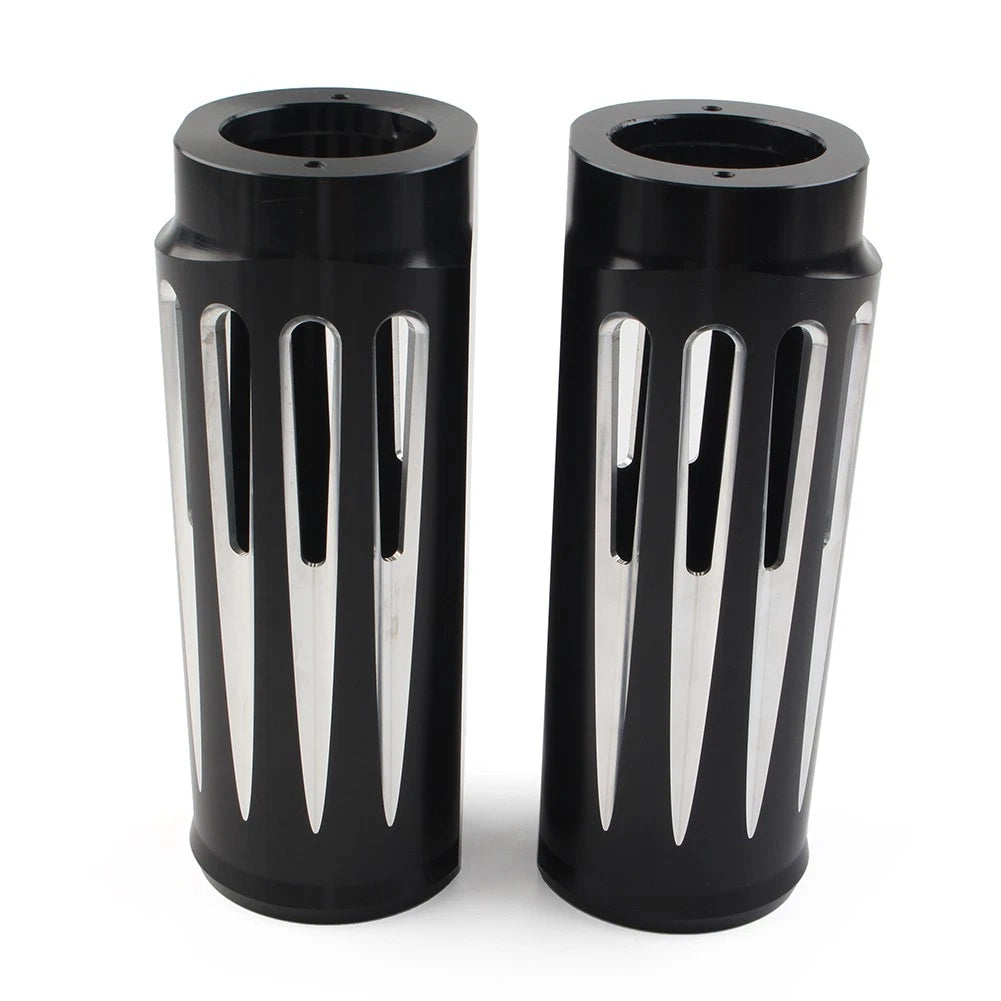 2" CNC Fork Boots Cover for Harley Touring (1984–2013) Pair Black
