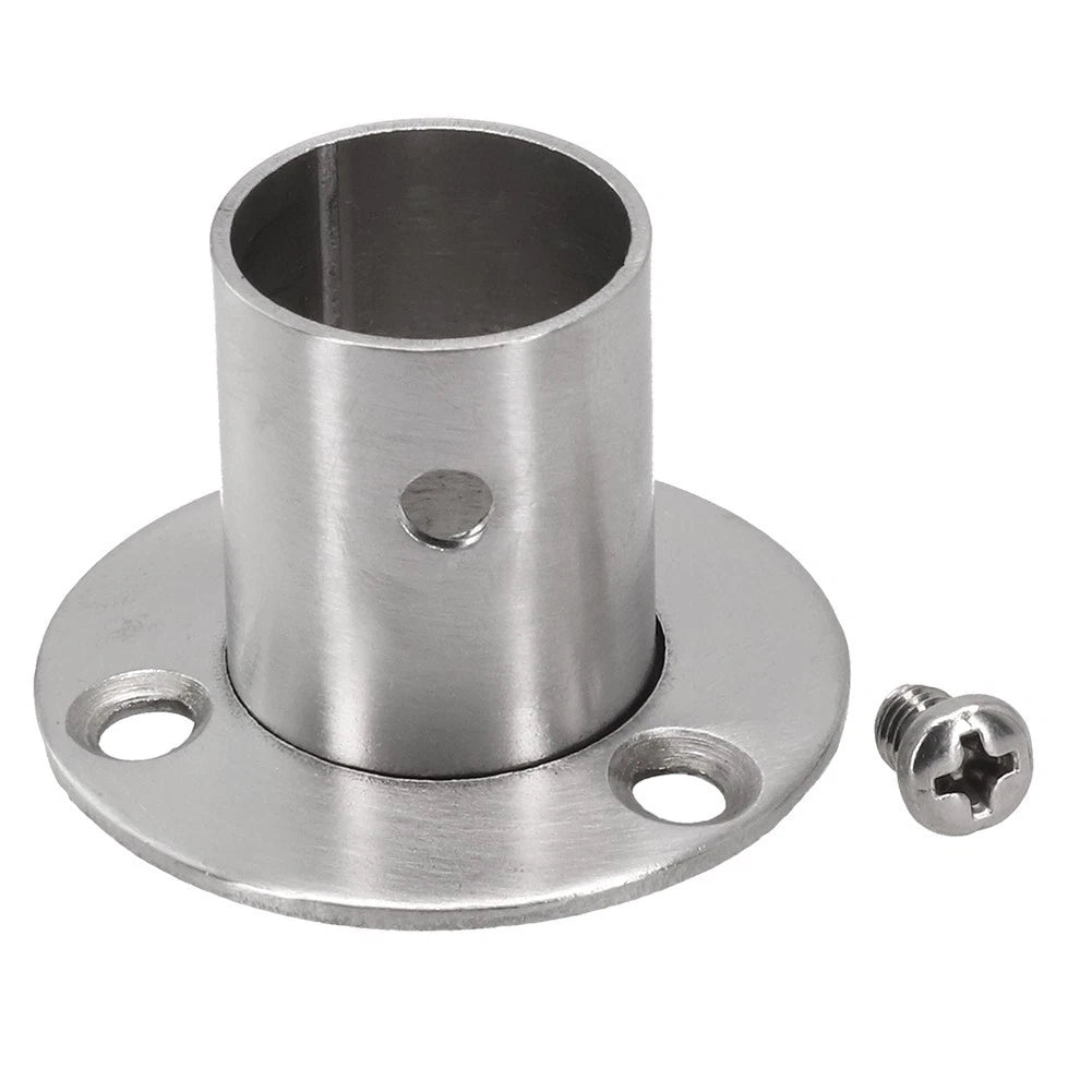 Stainless Steel Closet Bar Stand Rod Socket for Hanging Rail