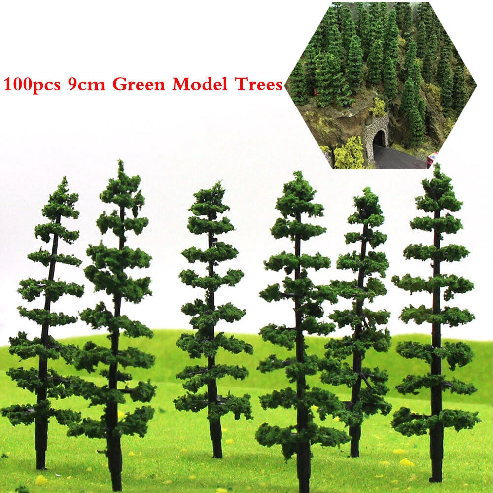 100pcs Miniature Model Trees for HO Scale Train Railroad Diorama
