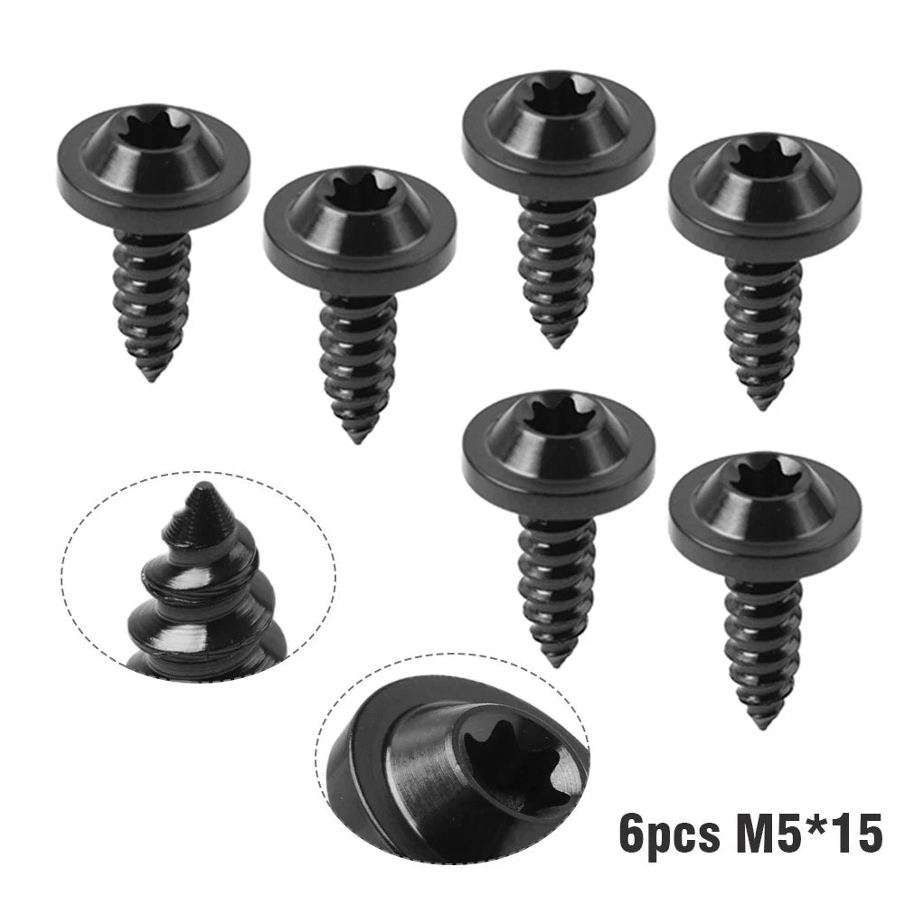 Set of 6 Titanium M5x15mm Torx Head Self Tapping Screws Fasteners