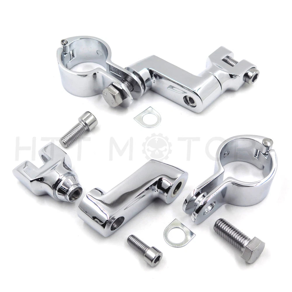 Chrome Engine Guard Highway Bar Pegs for Motorcycle (1.5")